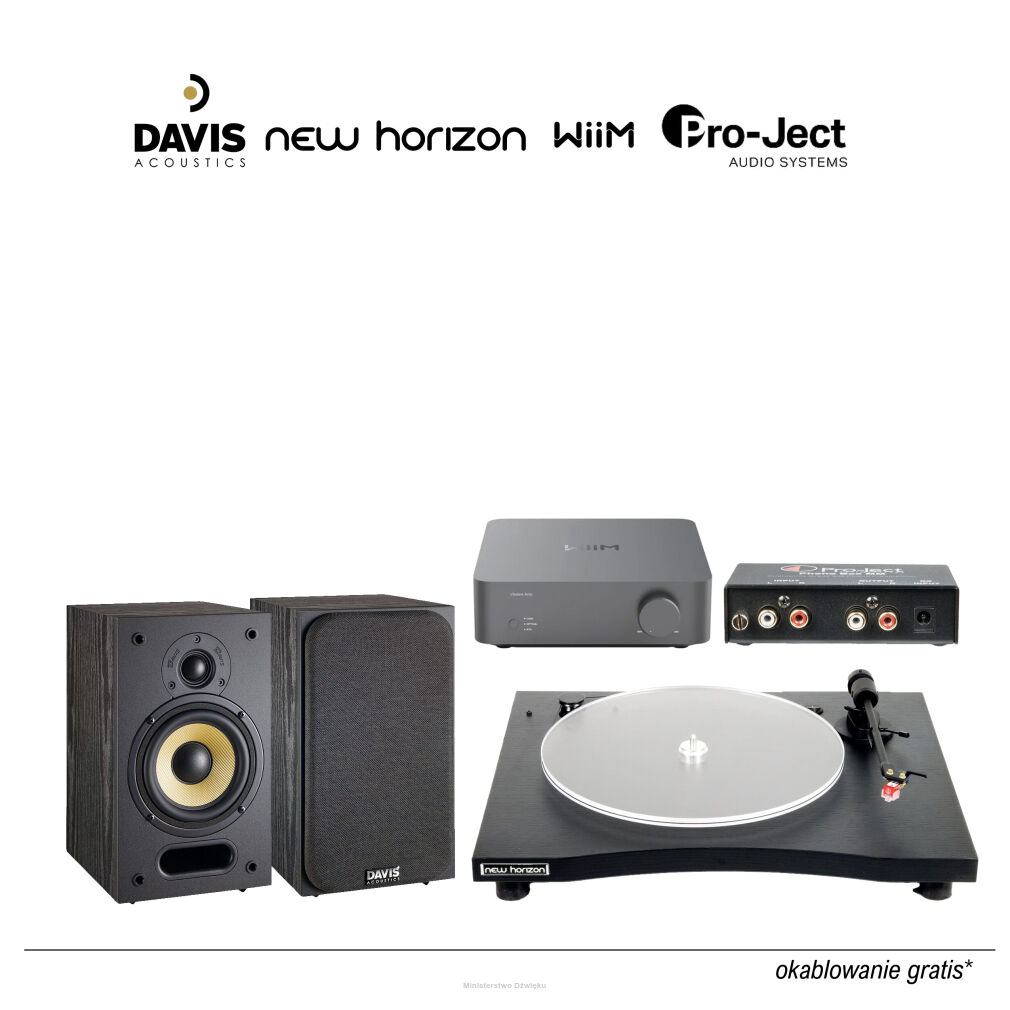 Zestaw 01: New Horizon 101, Pro-Ject Phono Box MM, Wiim Amp, Davis Acoustics Ariane 1 (para)
