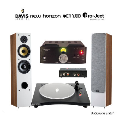 Zestaw 05: New Horizon 101, Pro-Ject Phono Box MM, Pier Audio MS-480 SE, Davis Acoustics Ariane 5 (para)