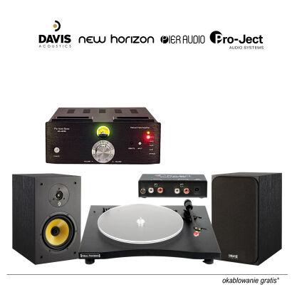 Zestaw 03: New Horizon 101, Pro-Ject Phono Box MM, Pier Audio MS-480 SE, Davis Acoustics Ariane 2 (para)