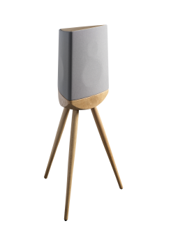 Lyngdorf Cue-100 białe z dębową podstawą - 4