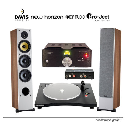 Zestaw 07: New Horizon 101, Pro-Ject Phono Box MM, Pier Audio MS-480 SE, Davis Acoustics Ariane 7 (para)