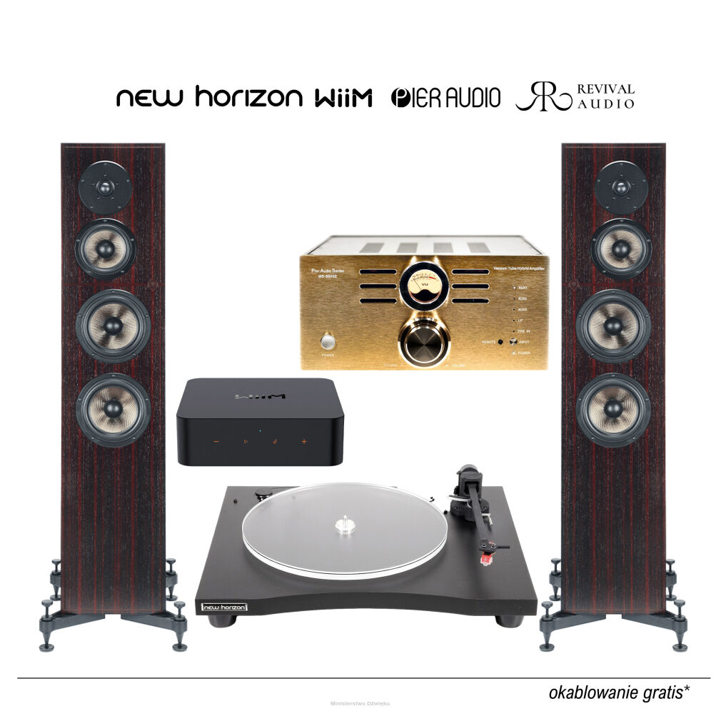 Zestaw 10: New Horizon 129i, Wiim Pro, Pier Audio MS-880 SE, Revival Audio Atalante 4 (para)