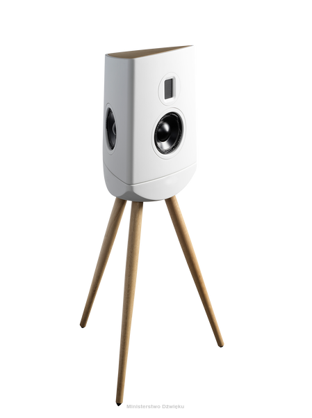 Lyngdorf Cue-100 białe z białą podstawą