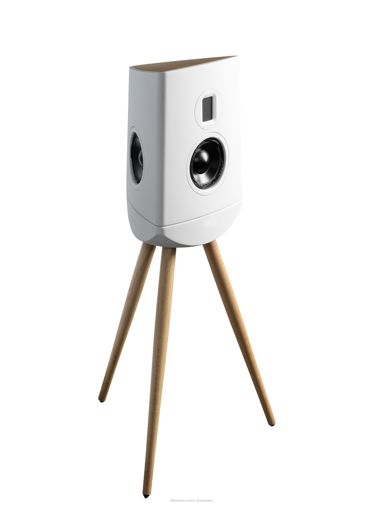 Lyngdorf Cue-100 białe z białą podstawą
