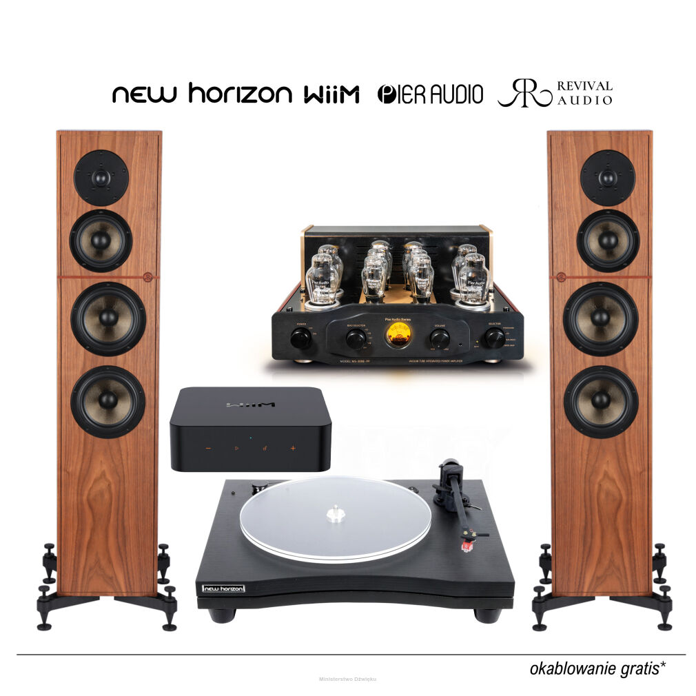 Zestaw 11: New Horizon 190i, Wiim Pro, Pier Audio MS-300 PP, Revival Audio Atalante 4 (para)