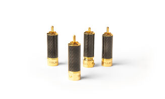 TCI True-Plug™ Black CF Gold plated Locking RCA (4 szt.) - 2