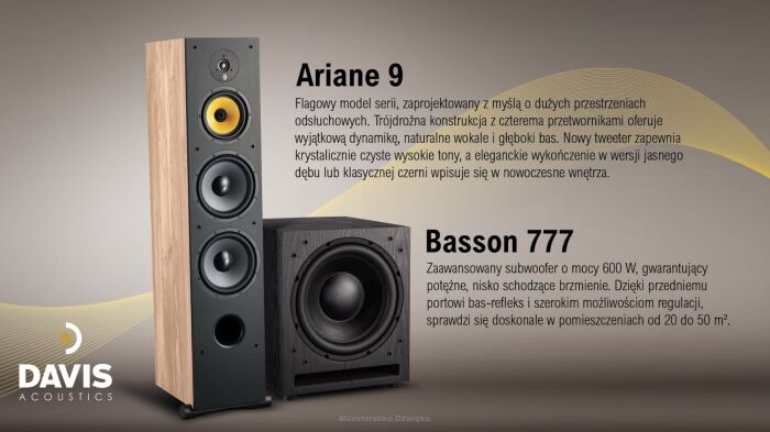 Davis Acoustics prezentuje nowe modele: Ariane 9 i Basson 777